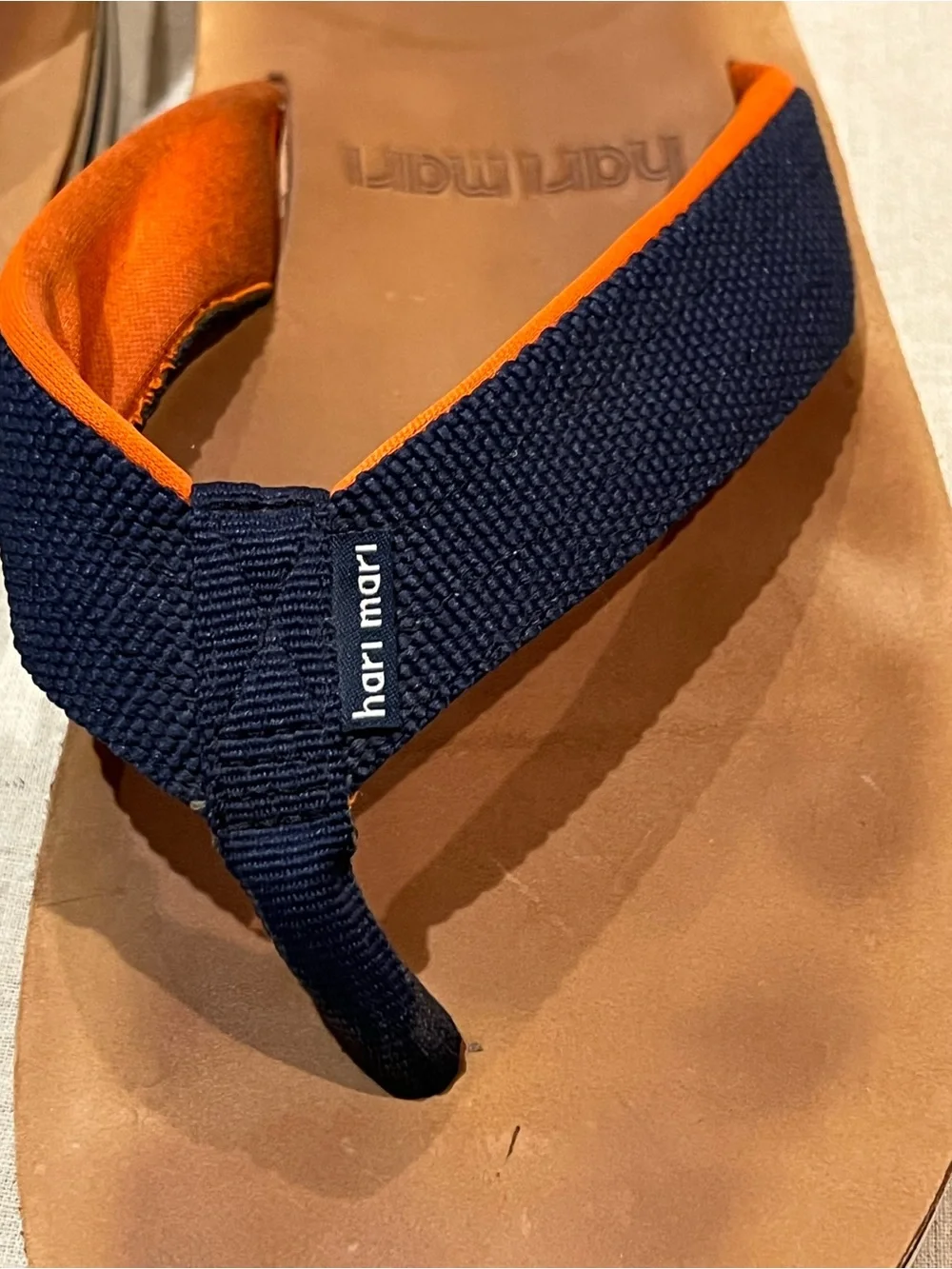 Hari Mari Scouts Nubuck Leather Flip Flops With Nylon Webbing Strap Men’s 13/14